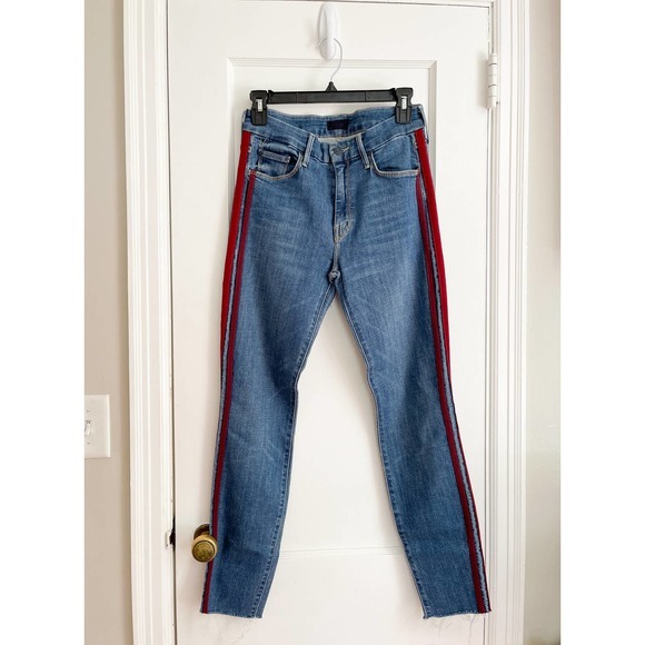 Mother The Looker Ankle Fray Keeping Love Alive Racer Jeans‎ Size 28 - Picture 6 of 7